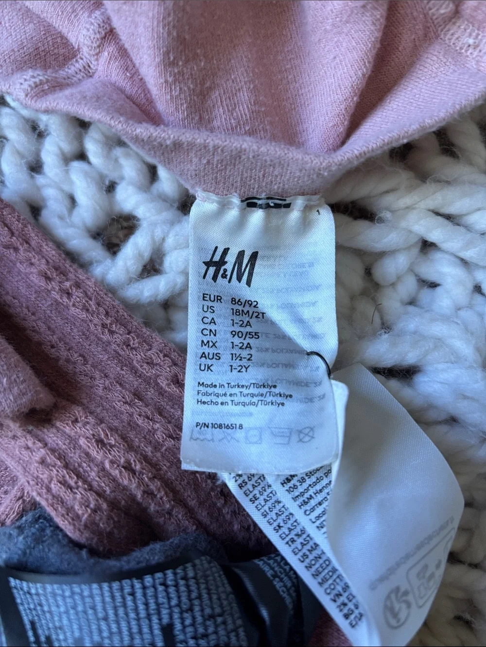 H&M Girls Knit Tights Trio in Charcoal, Mauve & Dusty Pink